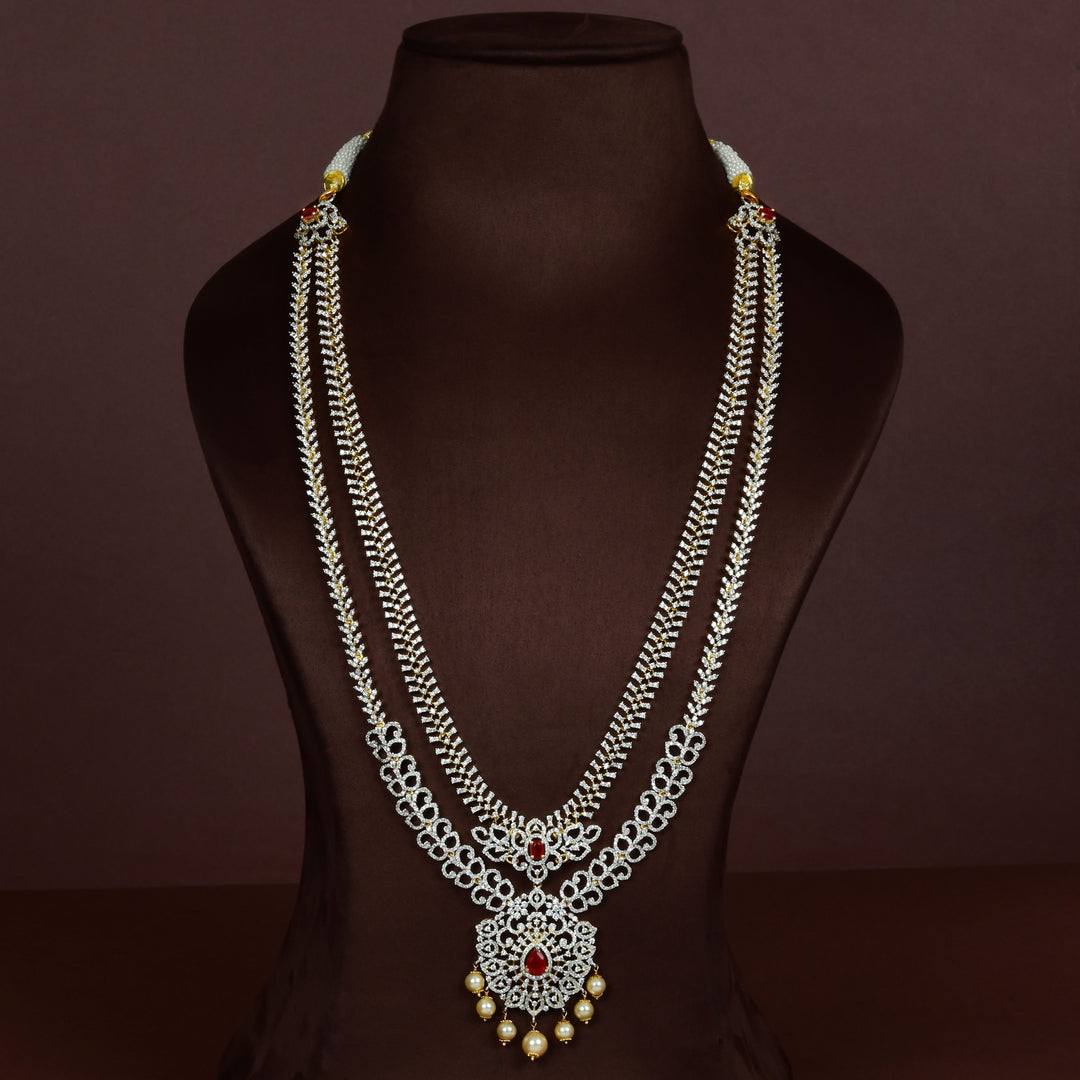 CZ Silver Ruby Necklace