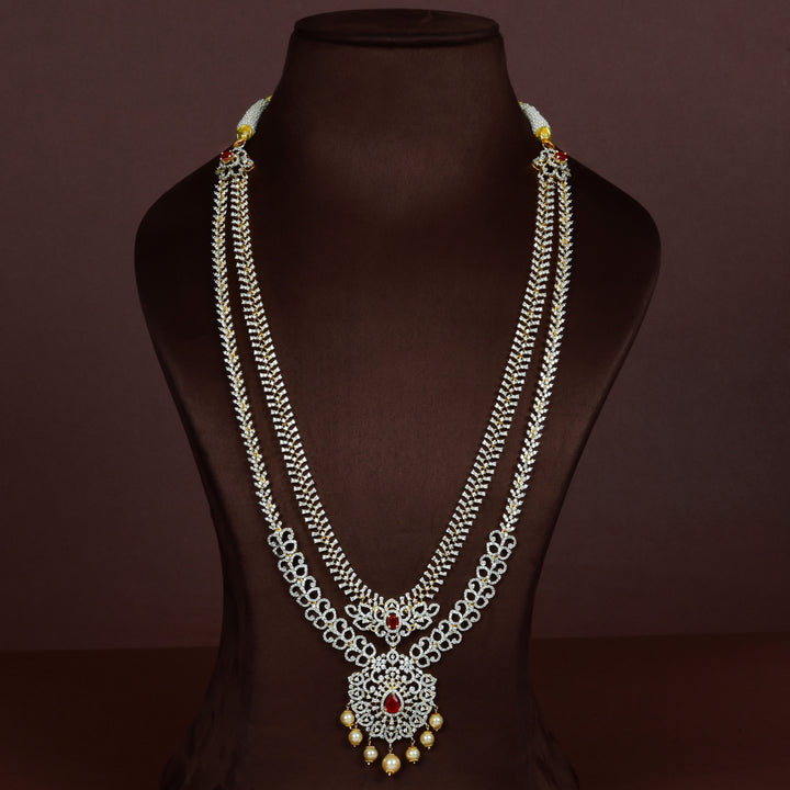 CZ Silver Ruby Necklace