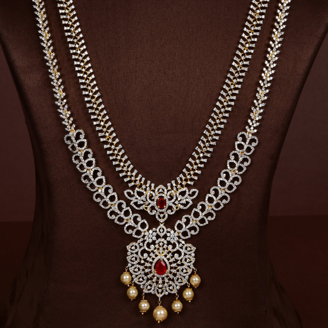 CZ Silver Ruby Necklace
