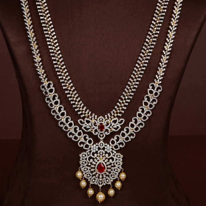 CZ Silver Ruby Necklace