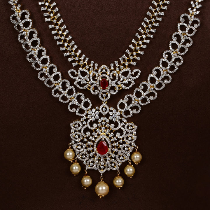 CZ Silver Ruby Necklace