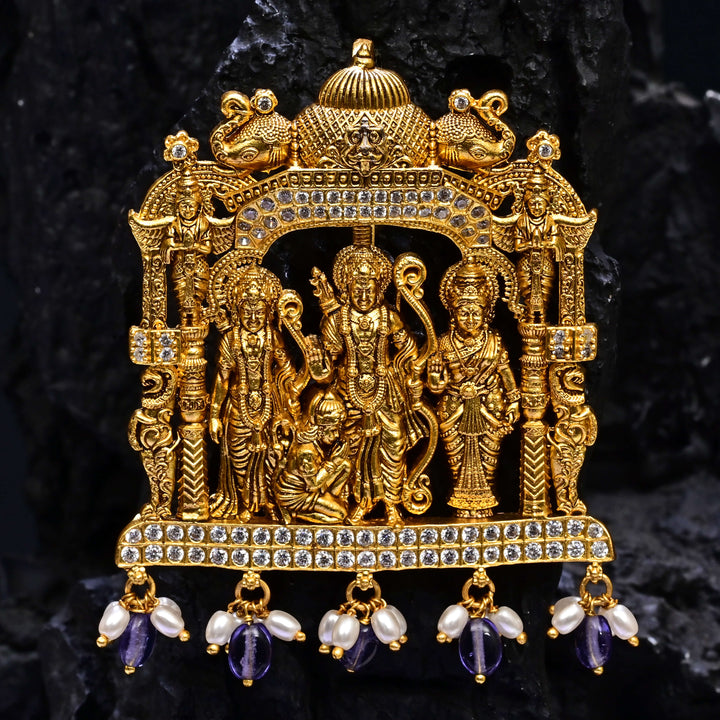 Premium 92.5 silver temple pendant featuring traditional Ram parivar, antique finish, and intricate handcrafted South Indian design by Sri Fine Jewellery, Hyderabad.
(https://www.srifinejewellery.com)