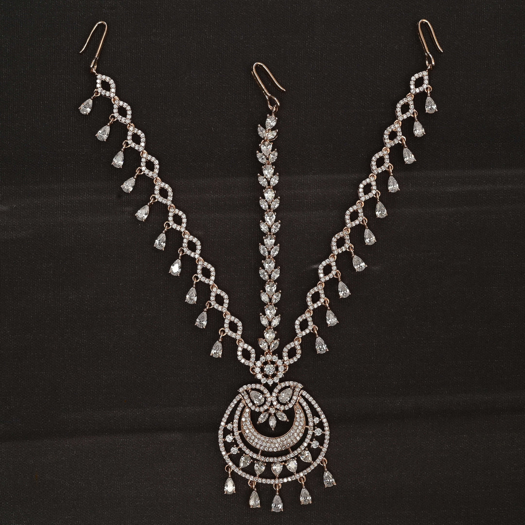 CZ Rose Gold Finish Mathapatti