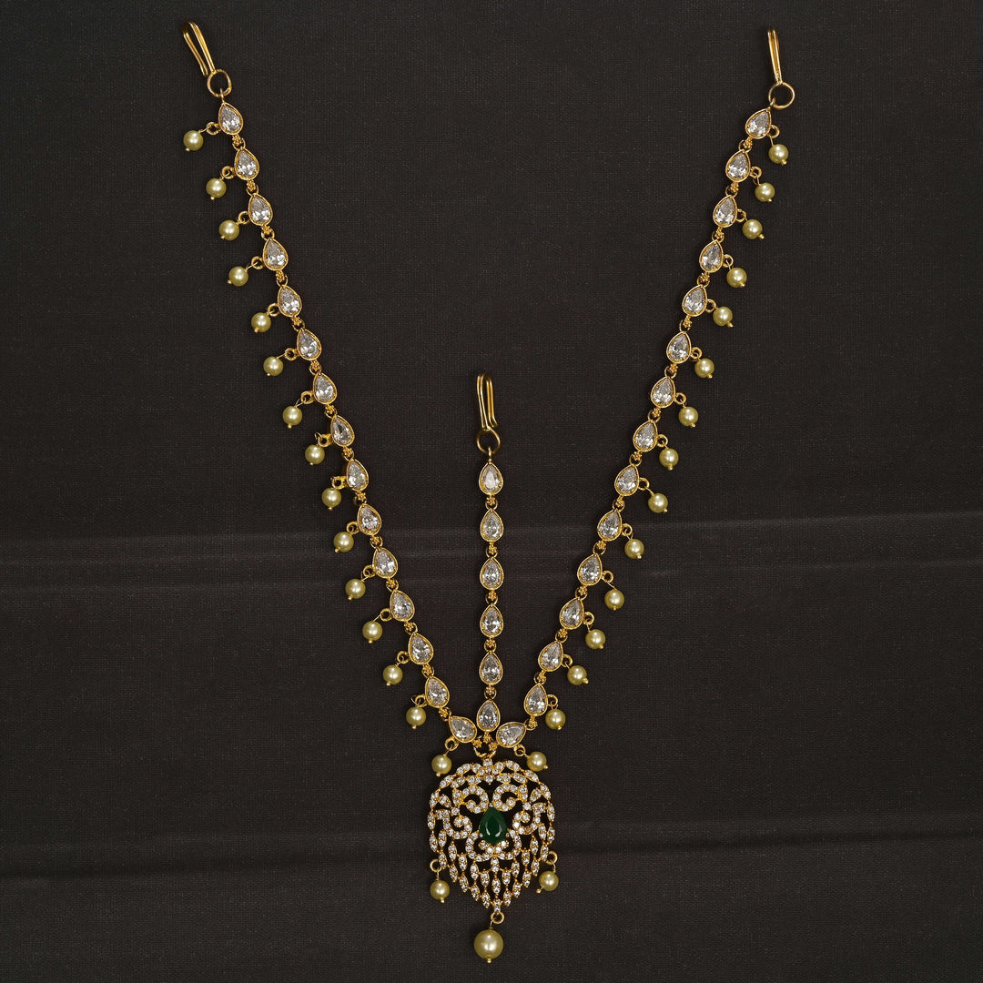 CZ Gold Finish Mathapatti