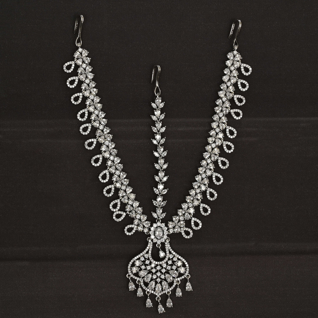 CZ White Gold Mathapatti