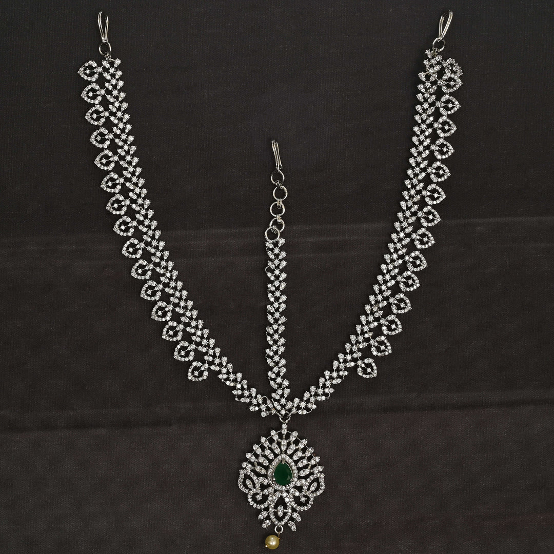 CZ White Gold Mathapatti