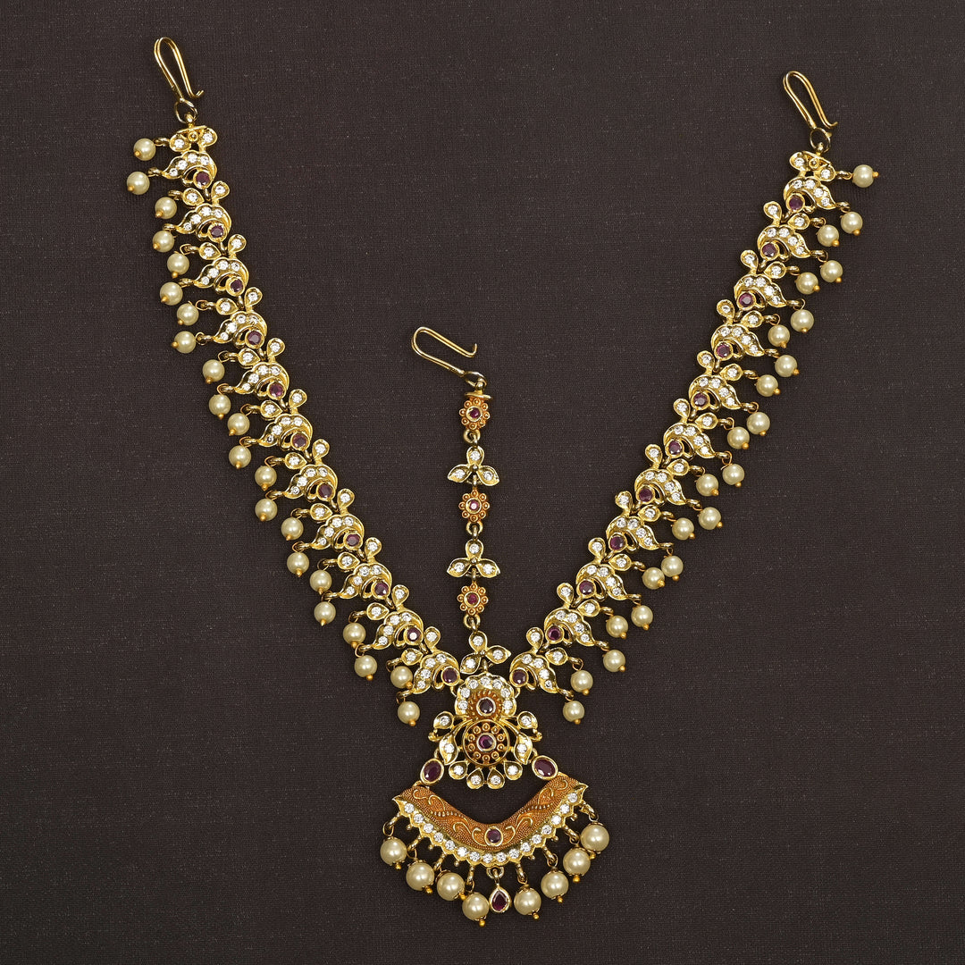 CZ Gold Finish Mathapatti