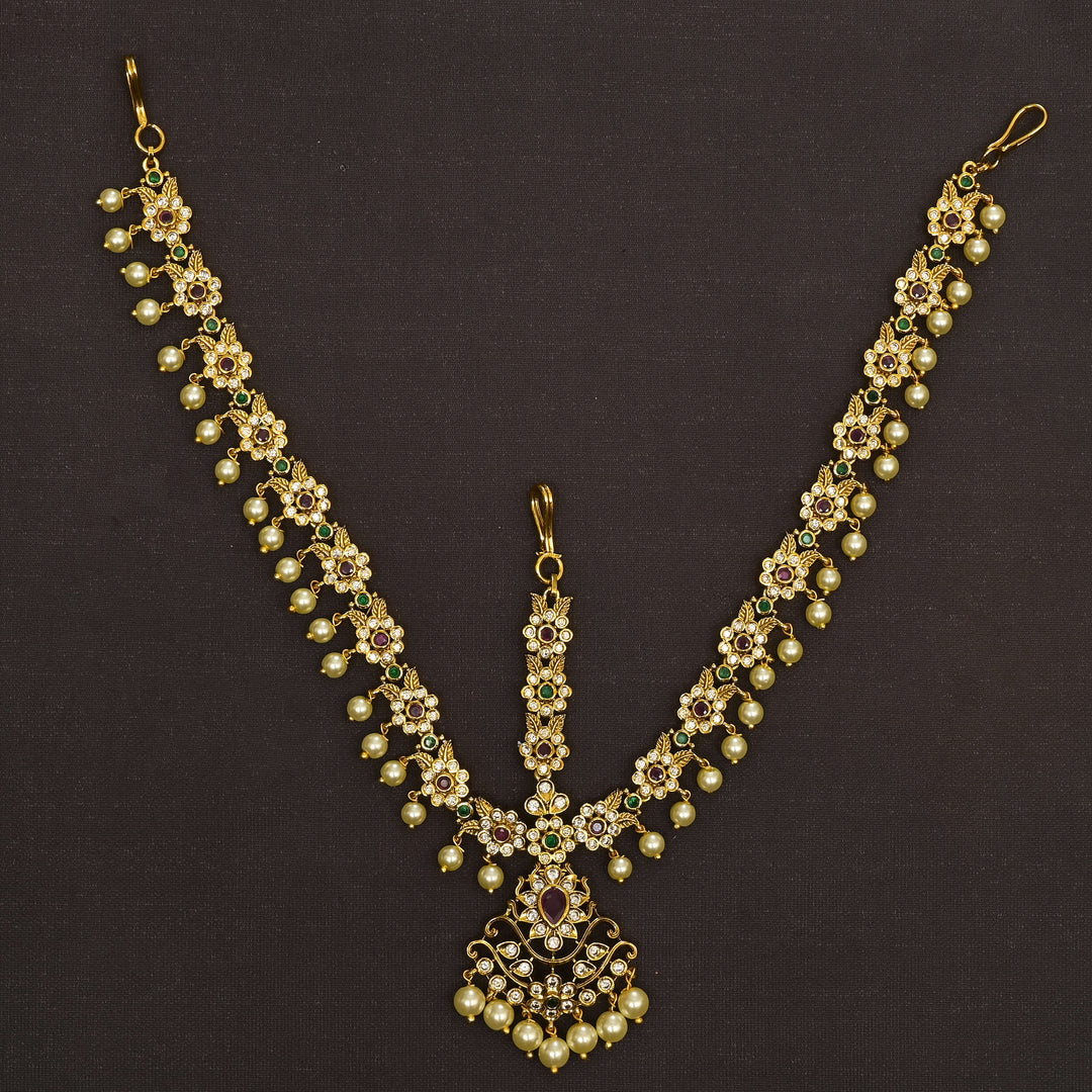 CZ Gold Finish Mathapatti