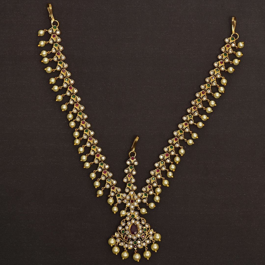 CZ Gold Finish Mathapatti