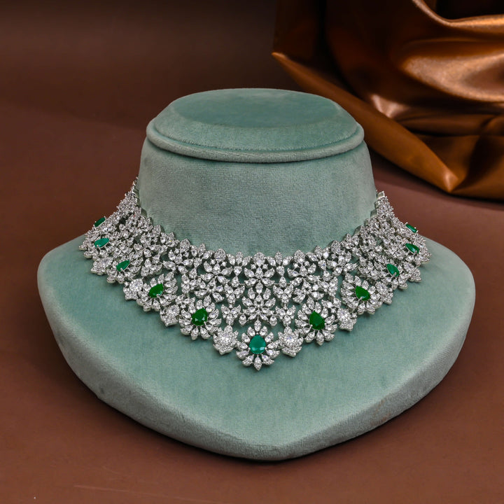cz emerald choker set