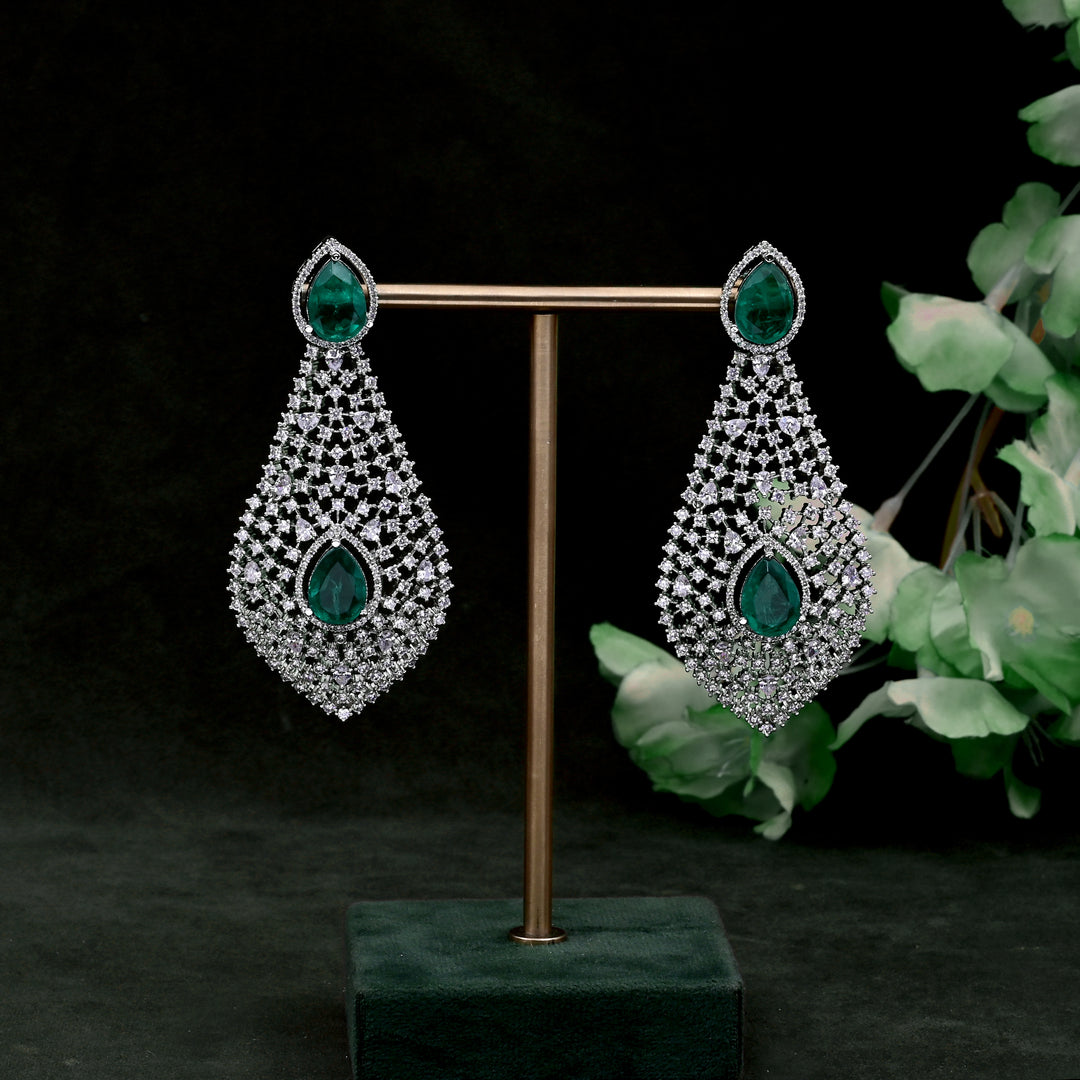 CZ Emerald Necklace Set