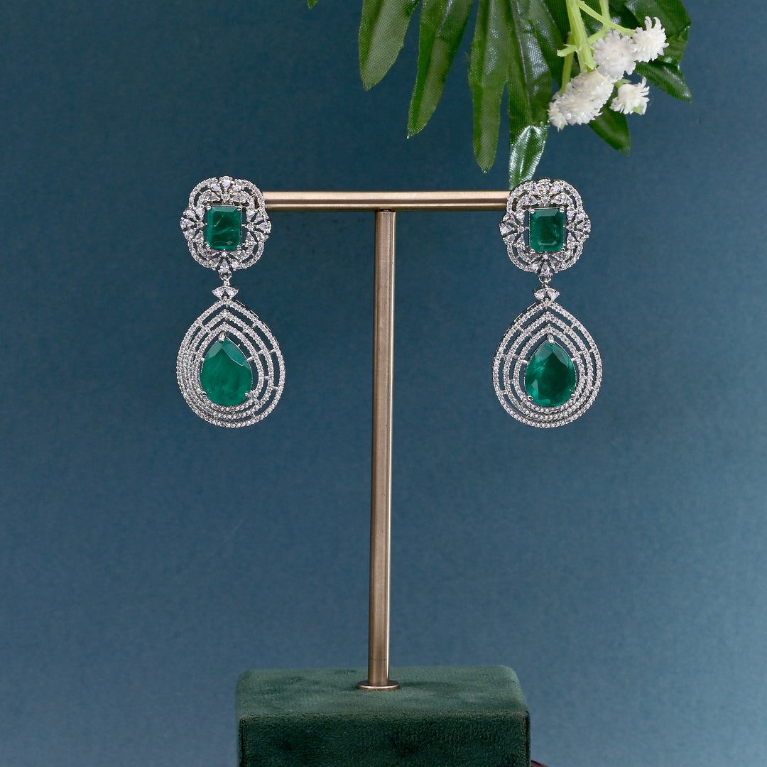 CZ Emerald Necklace Set