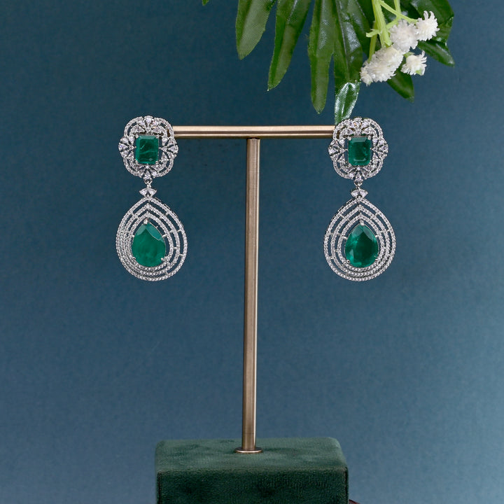 CZ Emerald Necklace Set