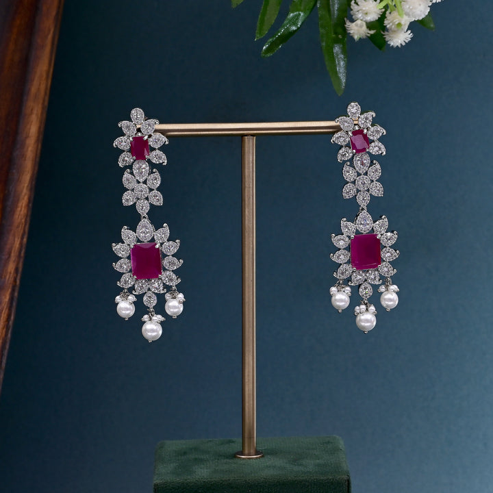 CZ Ruby Necklace Set