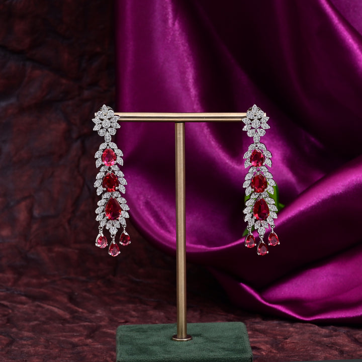 CZ Ruby Necklace Set