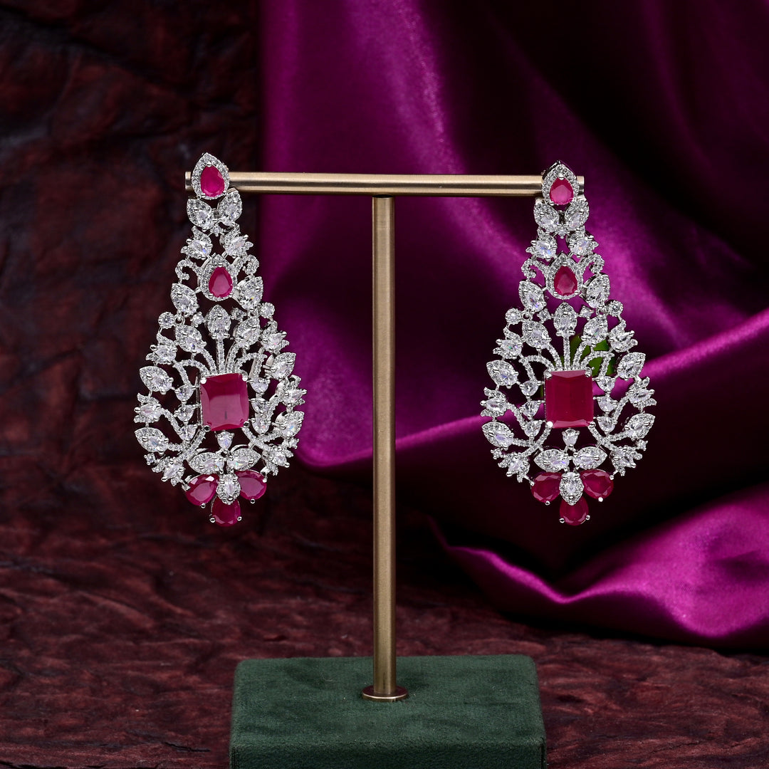 CZ Ruby Necklace Set