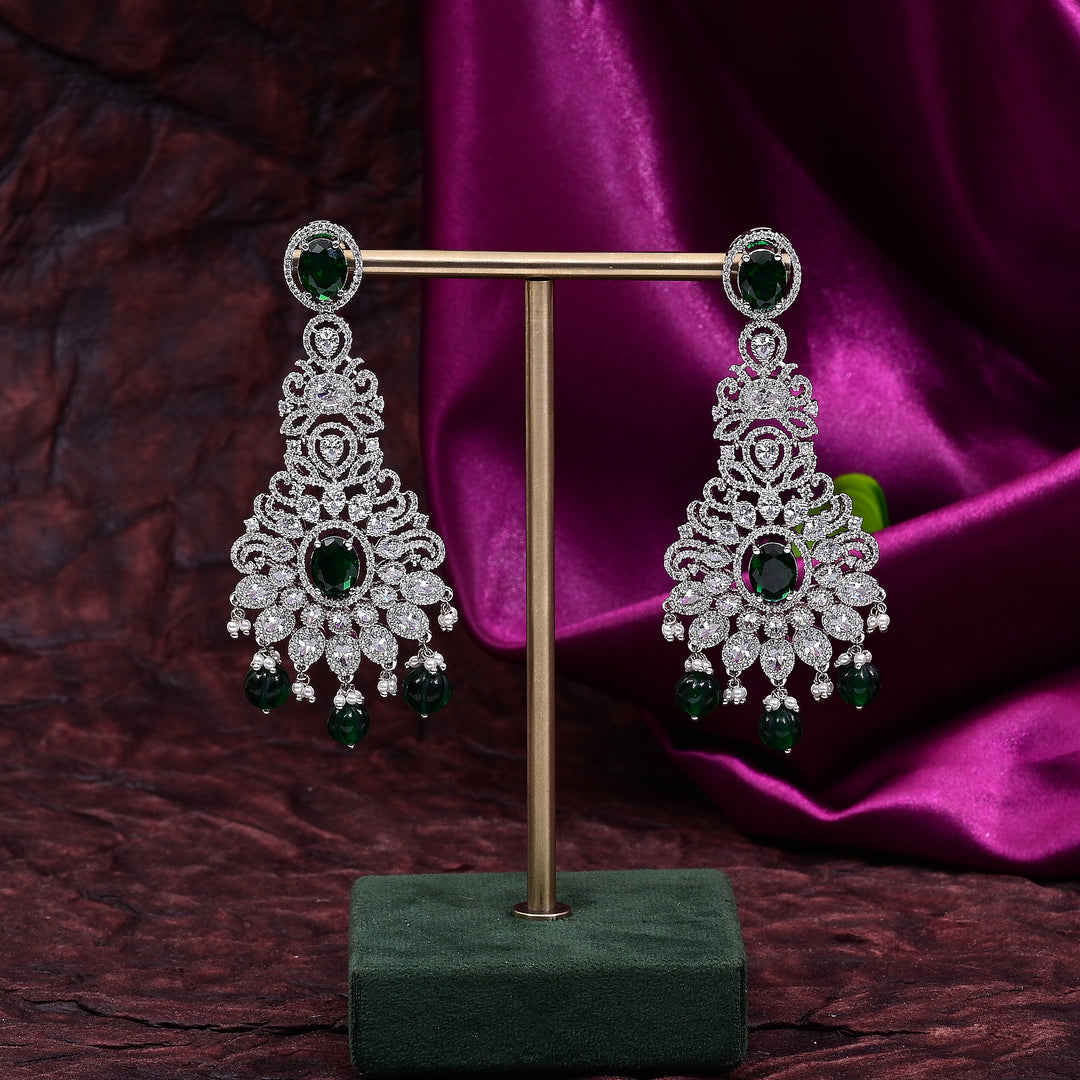CZ Emerald Necklace Set