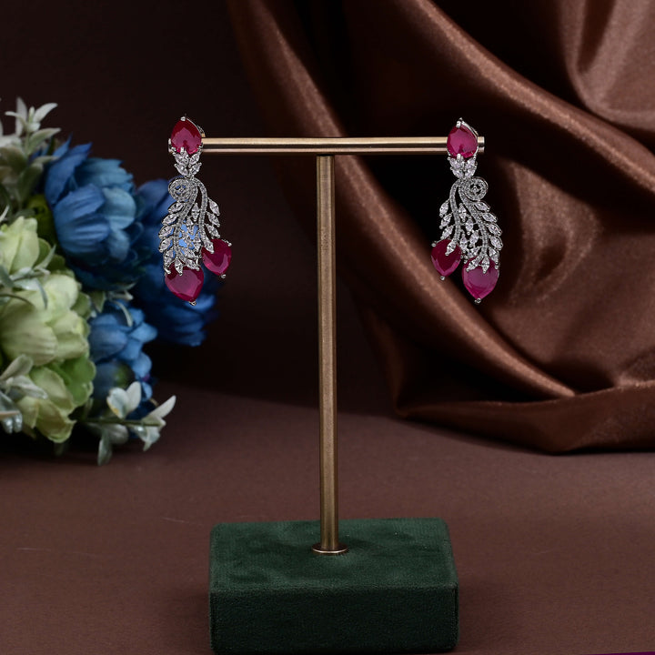 CZ Ruby Necklace Set