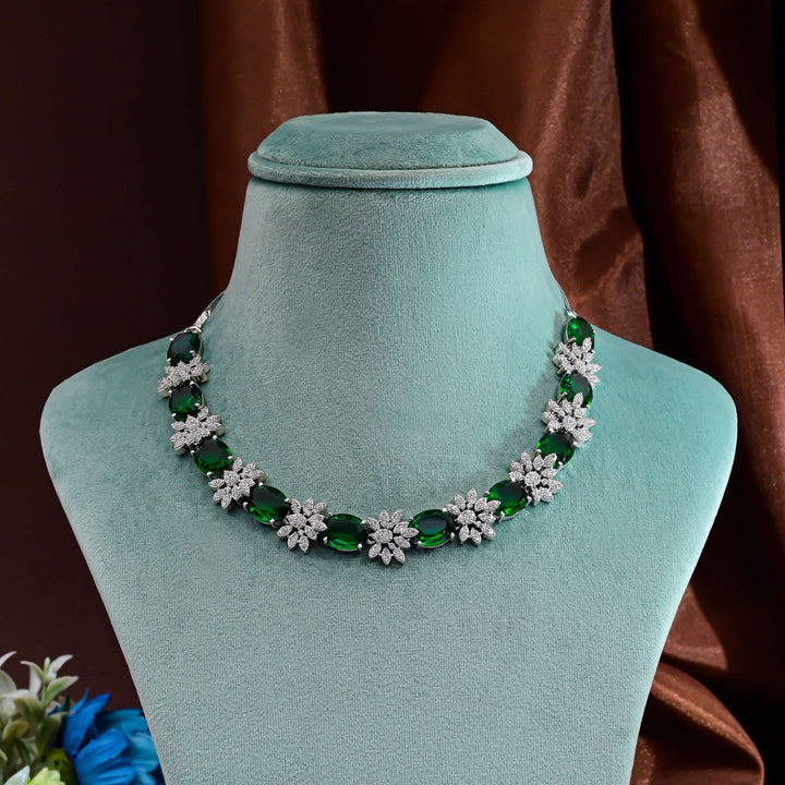 CZ Emerald Necklace Set