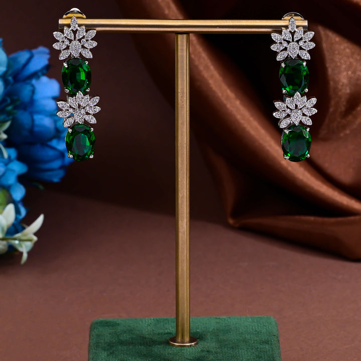 CZ Emerald Necklace Set