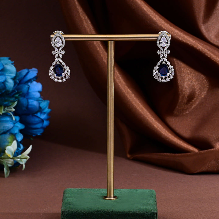CZ Blue Sapphire Necklace Set