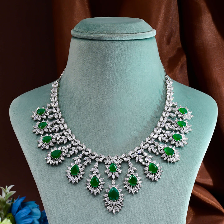 CZ Emerald Necklace Set