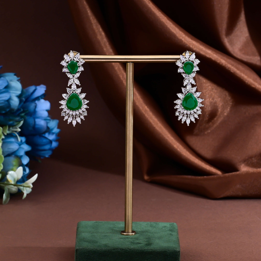 CZ Emerald Necklace Set