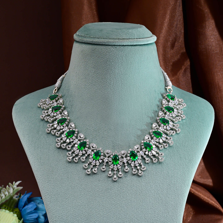 CZ Emerald Necklace Set