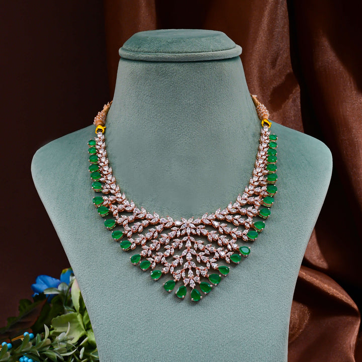 CZ Emerald Exclusive Necklace Set