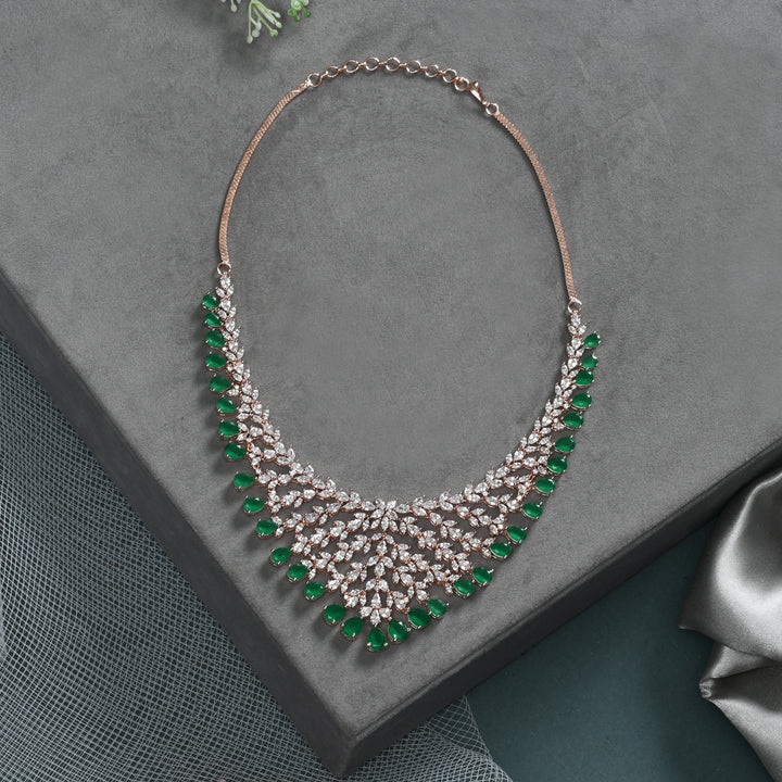 CZ Emerald Exclusive Necklace Set