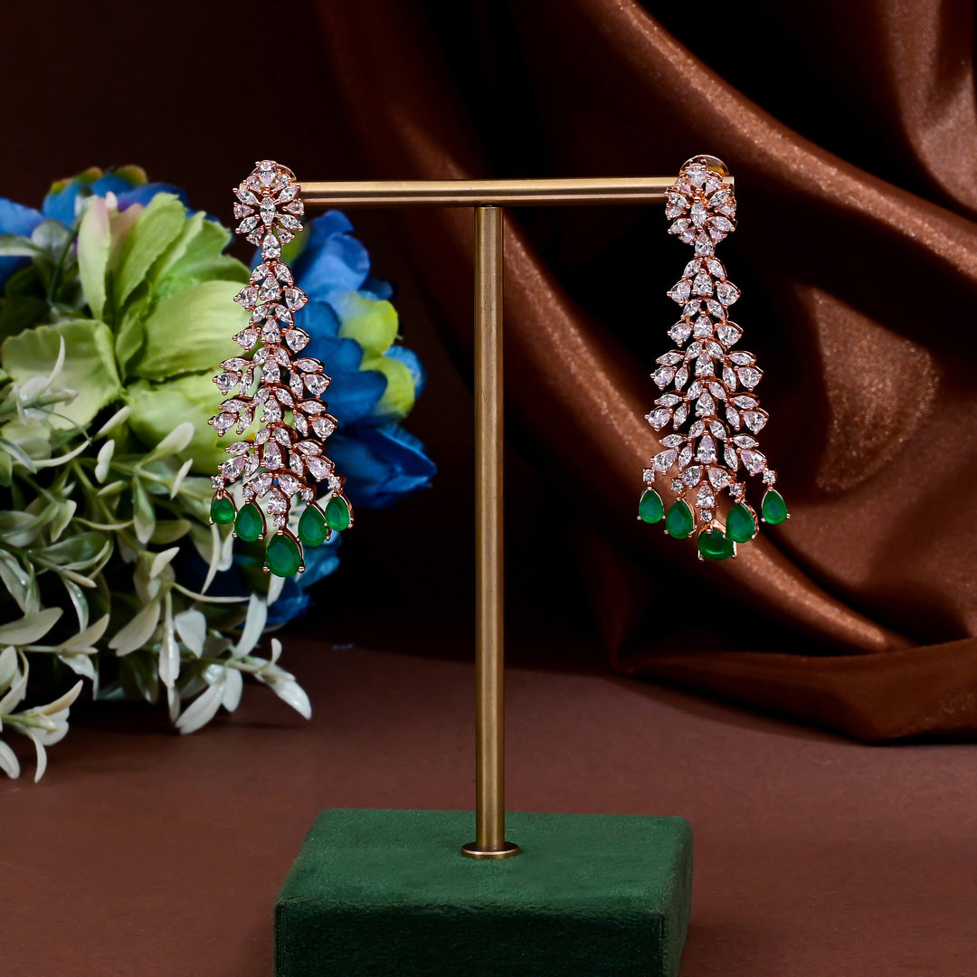 CZ Emerald Exclusive Necklace Set