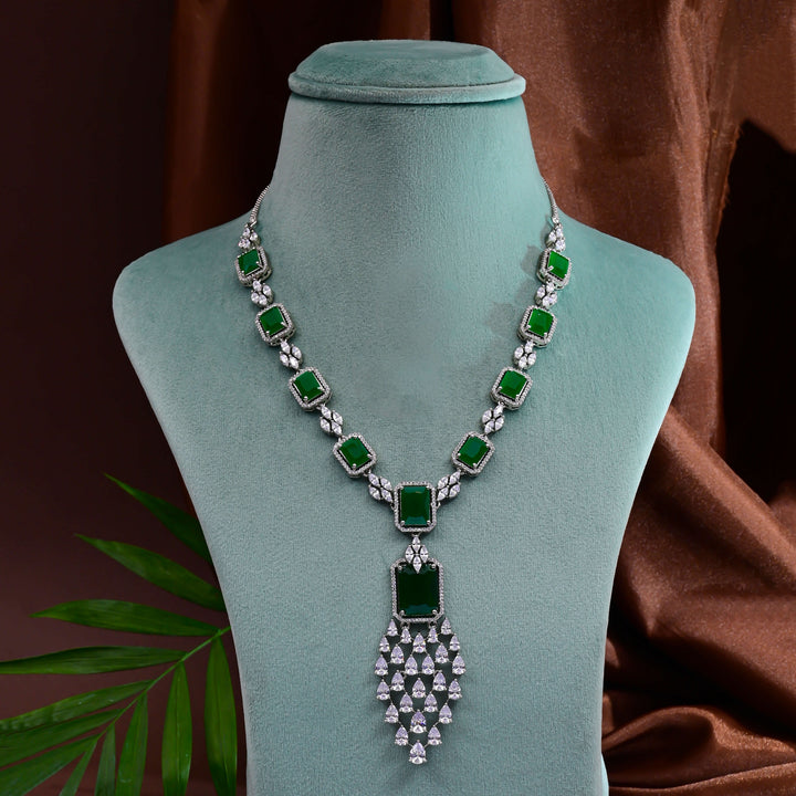 CZ Emerald Necklace Set