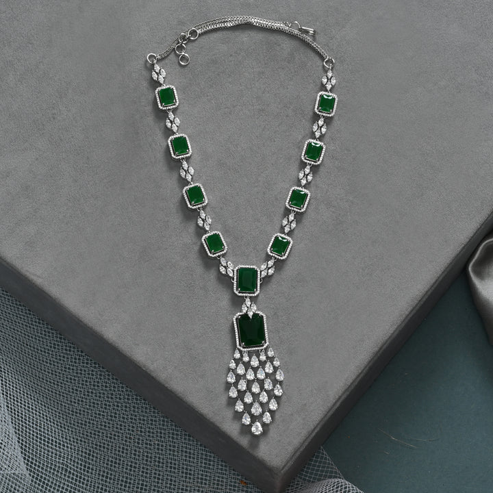 CZ Emerald Necklace Set