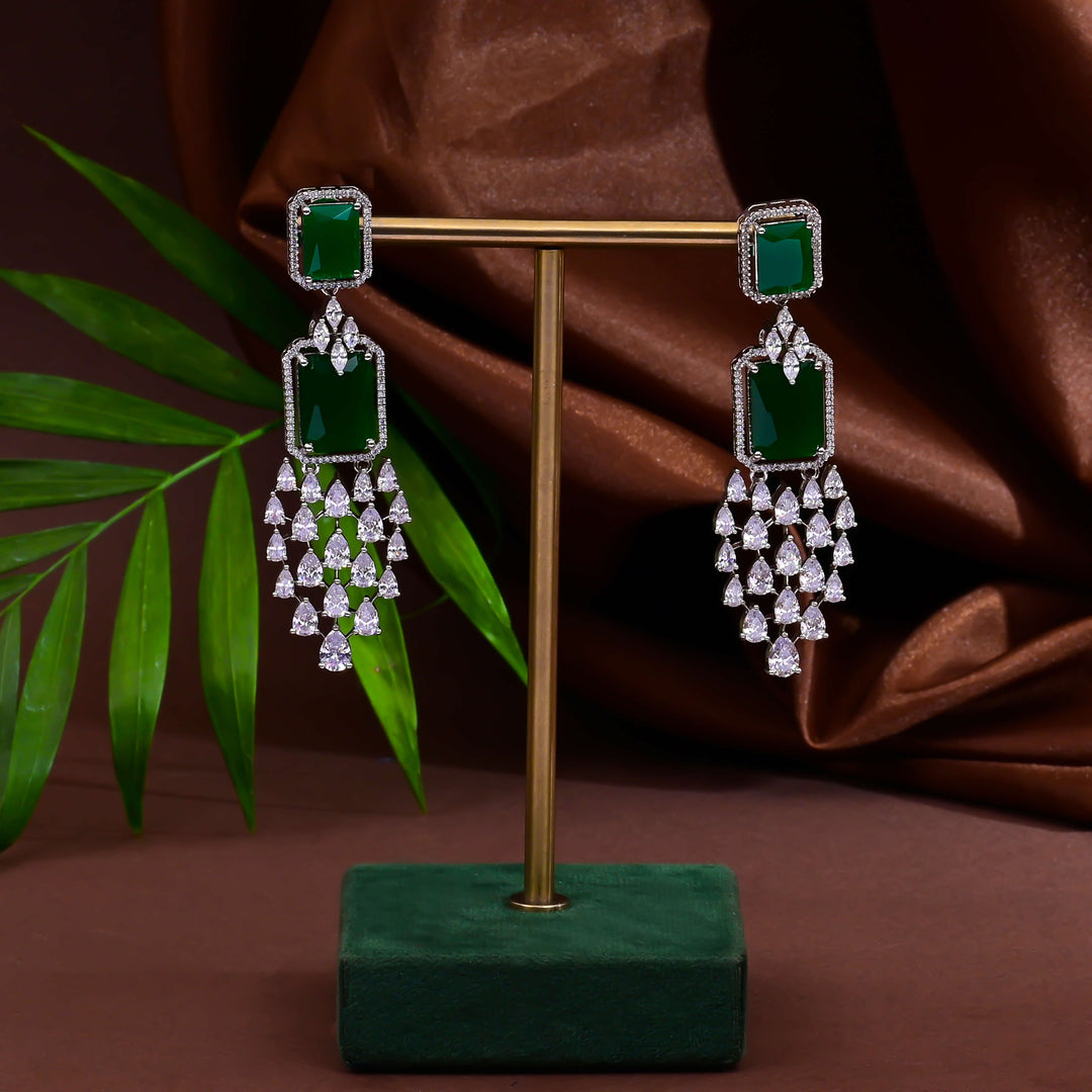 CZ Emerald Necklace Set