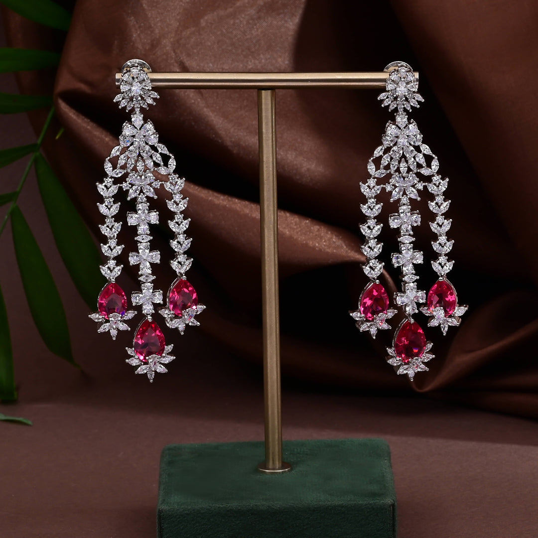CZ Ruby Exclusive Necklace Set