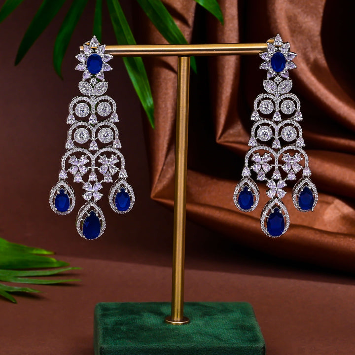 CZ Blue Sapphire Necklace Set