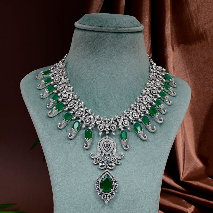 CZ Emerald Necklace Set