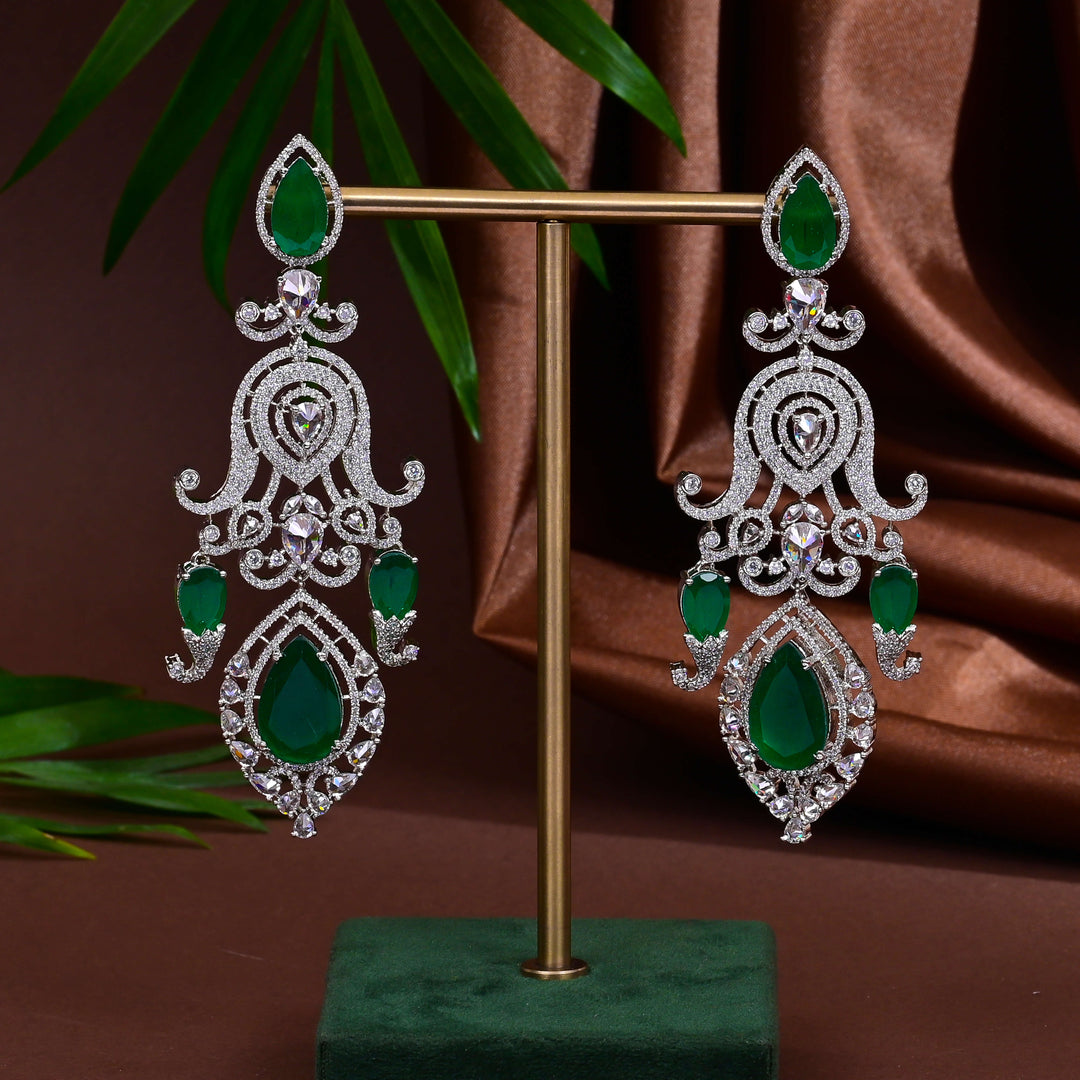 CZ Emerald Necklace Set