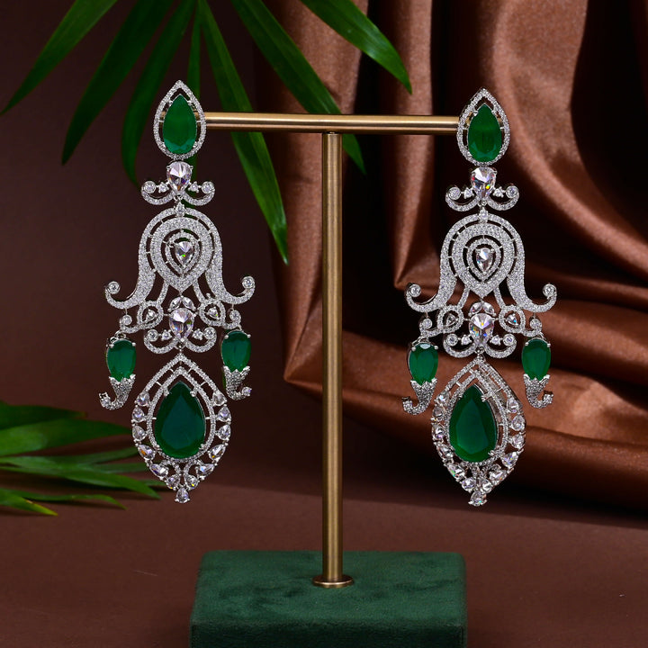 CZ Emerald Necklace Set