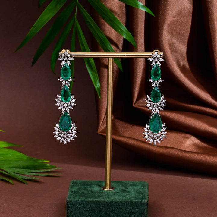 CZ Emerald Necklace Set