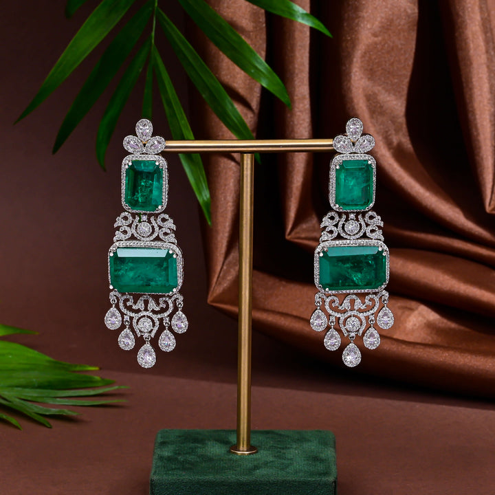 CZ Emerald Necklace Set