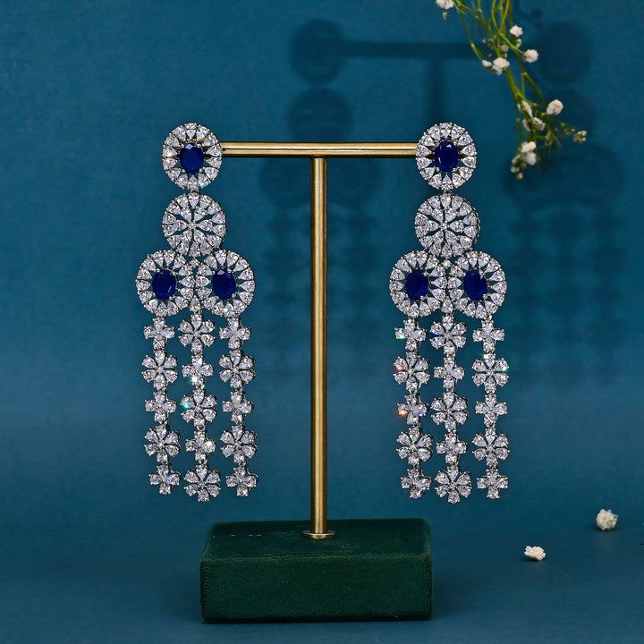 CZ Blue Sapphire Necklace Set