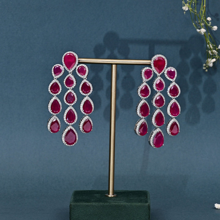 CZ Ruby Exclusive Necklace Set