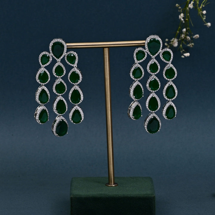CZ Emerald Necklace Set