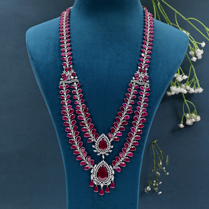CZ Ruby Necklace Set