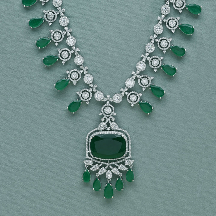 CZ Emerald Necklace Set