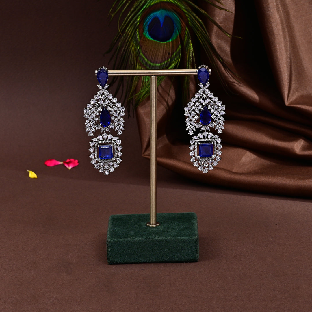 cz blue sapphire choker set