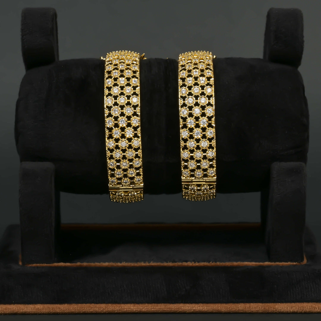 CZ Gold Finish Bangles