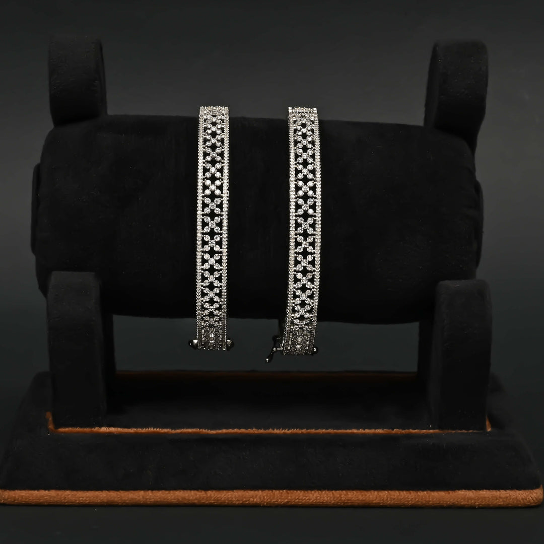 CZ White Gold Bangles