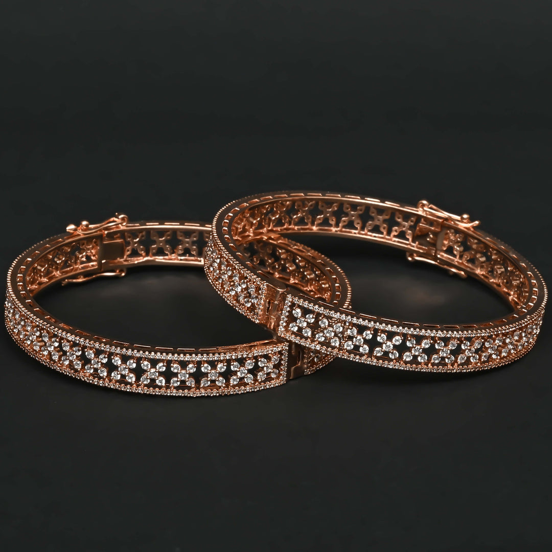 CZ Rose Gold Bangles